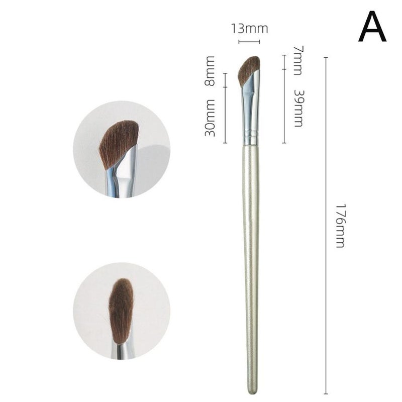 326 Rose Gold Sickle Nose Shadow Brush, Angled Animal Hair Blending and Contouring Brush